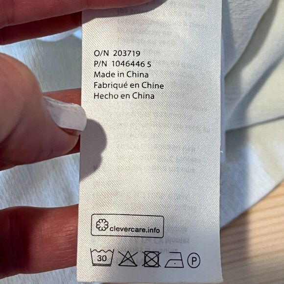 COS Beige Ivory Knit Mock Neck Sweater Ruffle Sleeves Ribbed Small - Picture 6 of 7